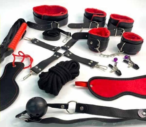 Kit de Iniciación al BDSM Premium Negro y Rojo