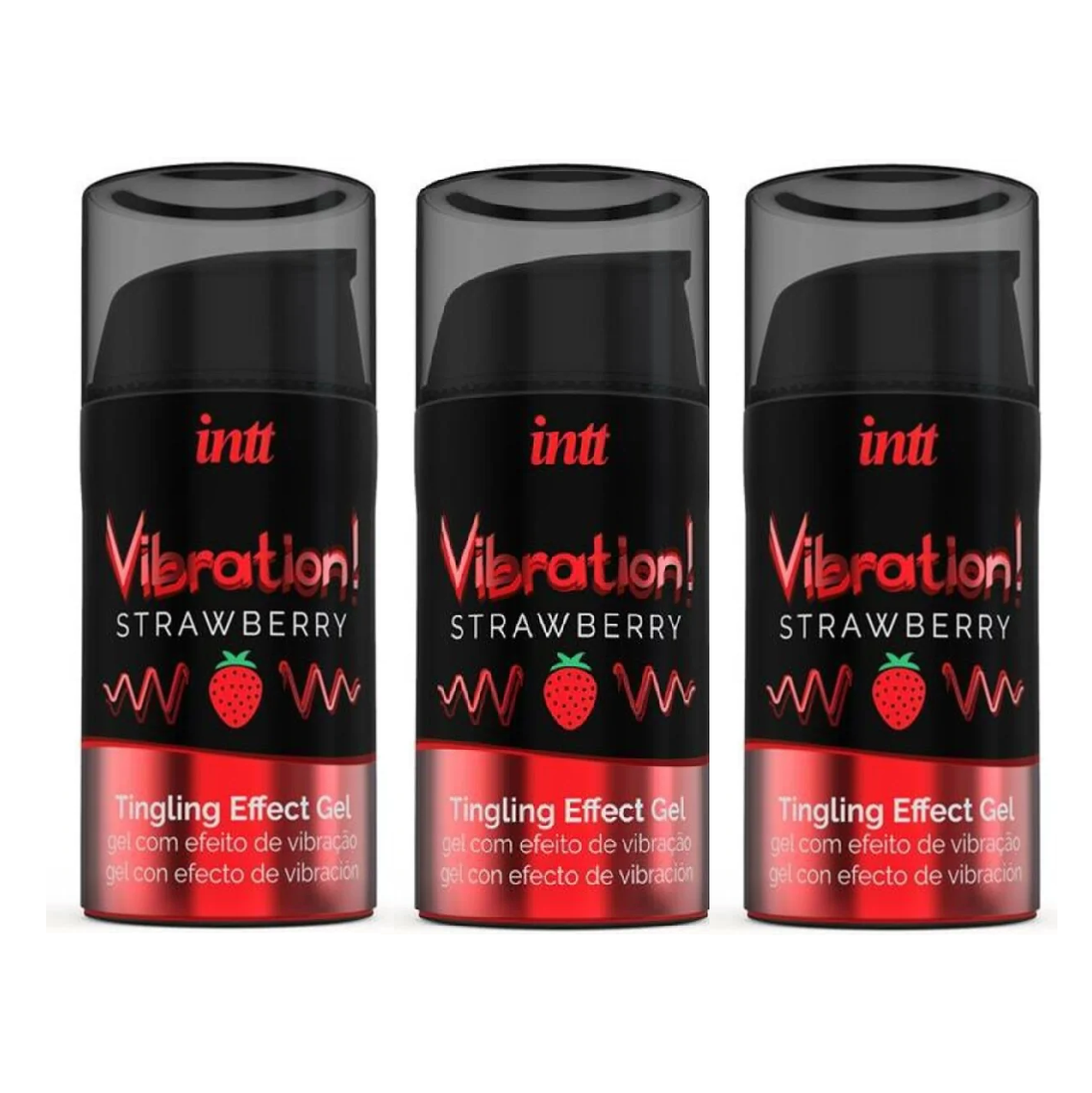vibrador líquido Intt fresa 15 ml x 3 unidades