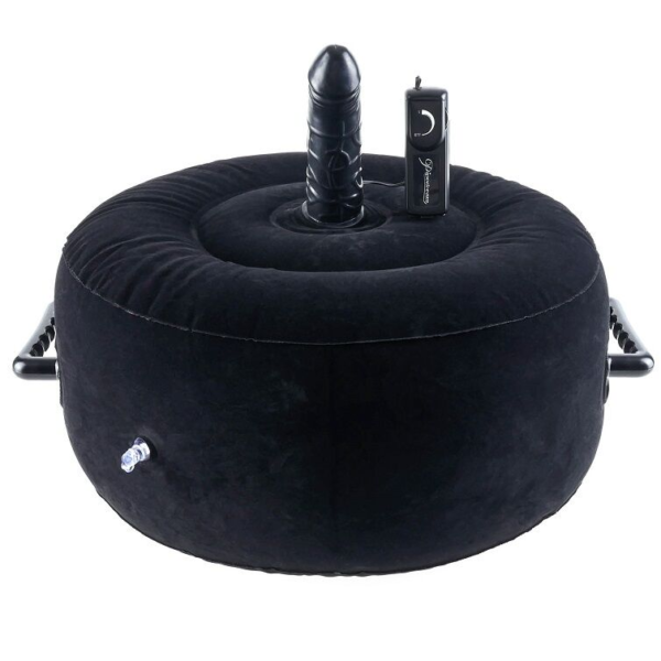 Asiento inflable negro con vibrador