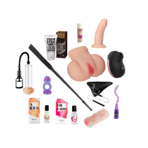 Megakit Sexshop Pareja Vibrador Retardante 13 artículos