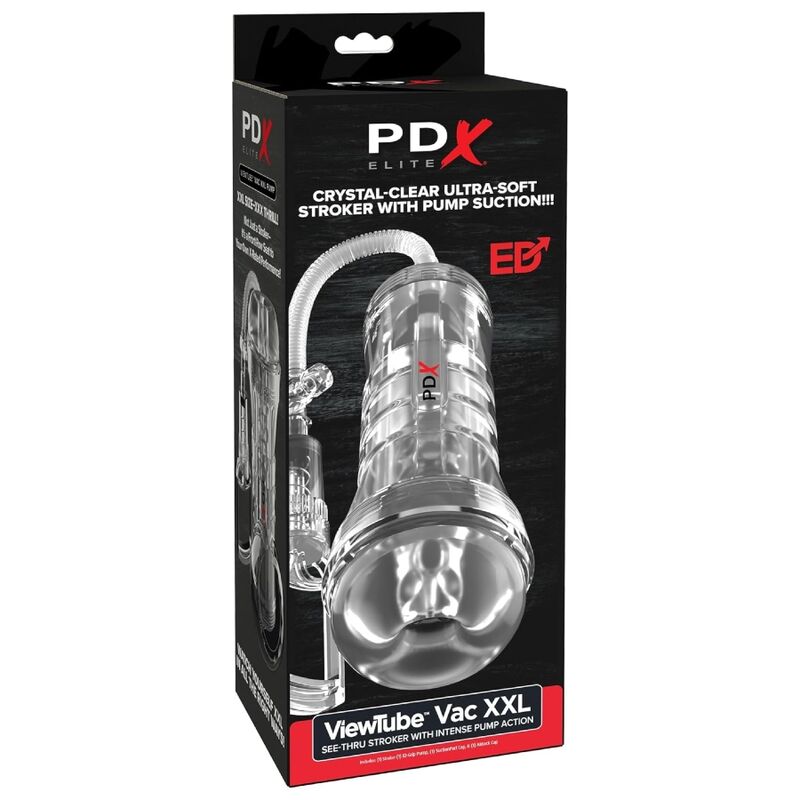 Masturbador transparente con bomba de succión - Vewtube Vac XXL 27.3cm - Imagen 2